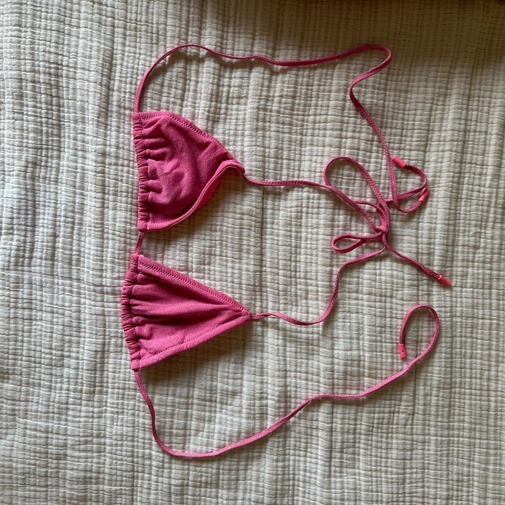 Pink Triangl Bikini Top